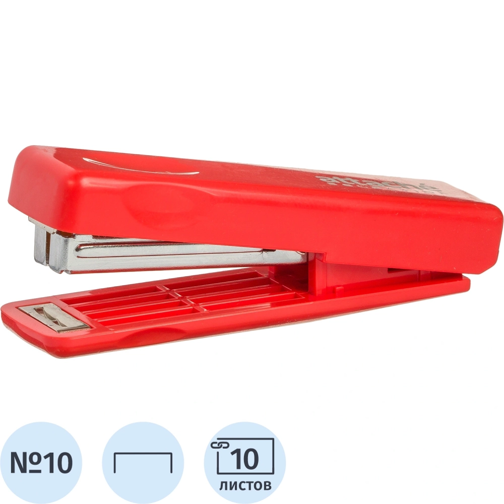 Степлер Attache Selection PSR1010-1 до 10 листов красный (скобы № 10)