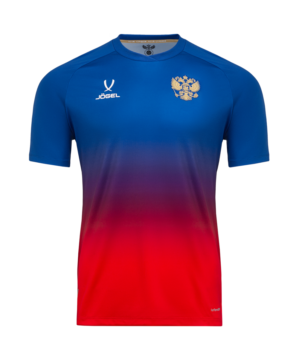 Футболка разминочная JOGEL NATIONAL PerFormDRY Pre-Match Tee, сине-красный