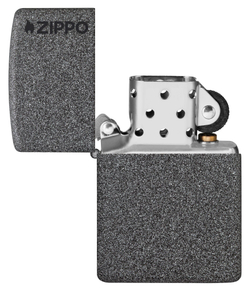 Зажигалка ZIPPO Logo с покрытием Iron Stone, латунь/сталь, серая, матовая, 38x13x57 мм, шт