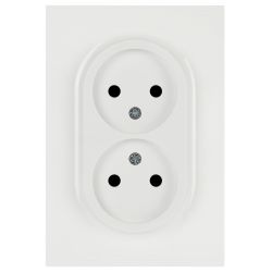 Розетка ЭРА Arktik 16-2107-01 без заземления двойная 2X2P 16А-250В белый | Эра Arktik