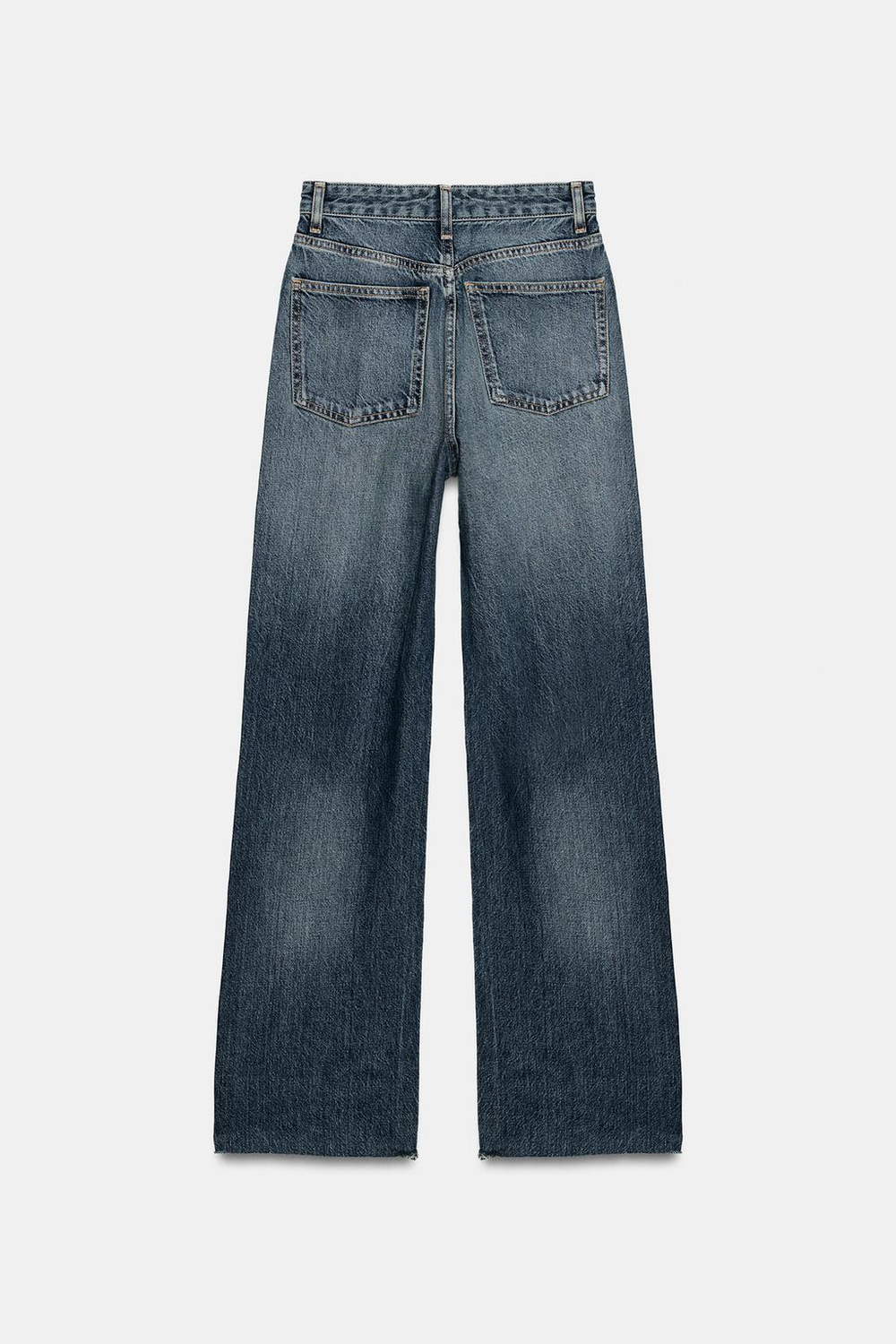 ZARA ДЖИНСЫ TRF WIDE-LEG С ВЫСОКОЙ ПОСАДКОЙ, СИНИЙ
