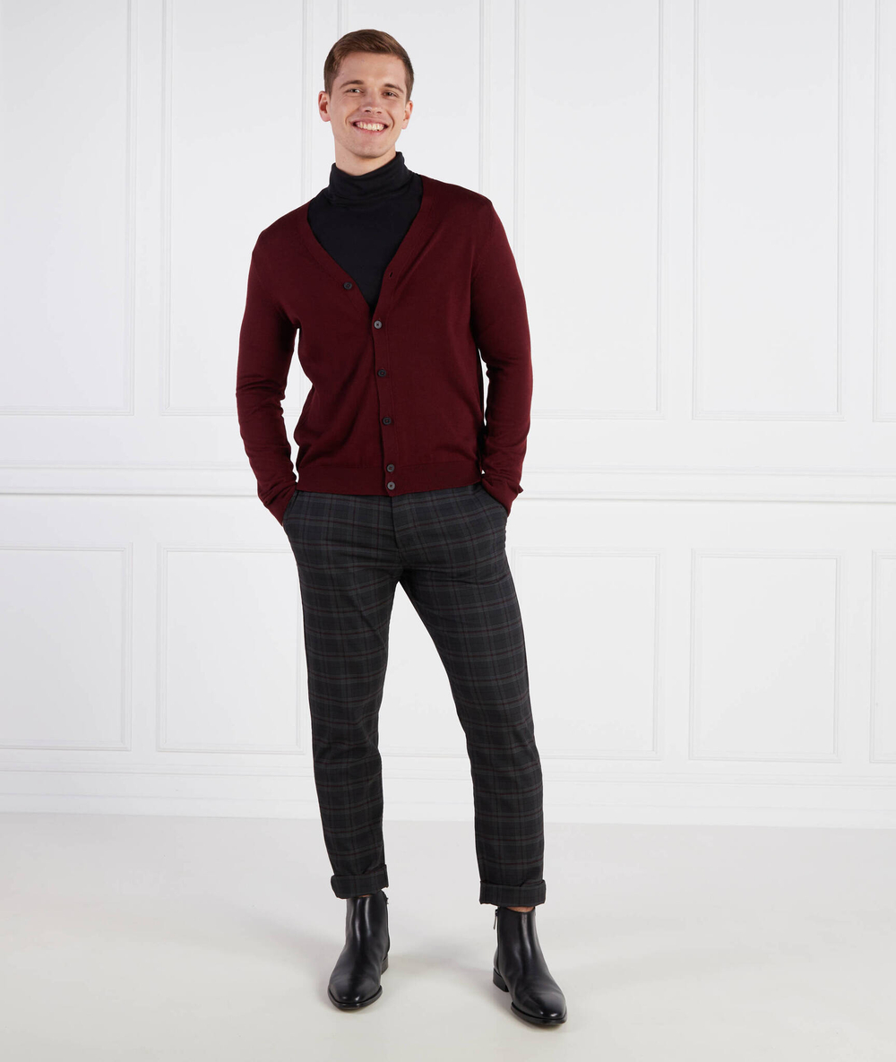 Хлопковый кардиган mardon-l BOSS BLACK - бордовый(50476356)