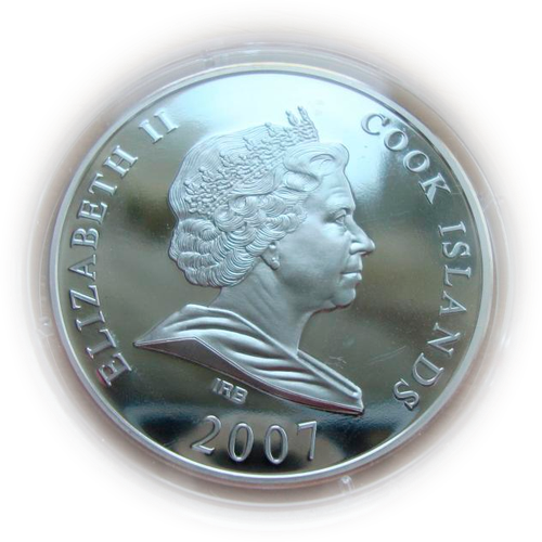 О-ва Кука 10 долларов 2007 Индия Тадж-Махал Мировые памятники 3D СЕРЕБРО