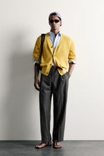 БРЮКИ RELAXED FIT В ПОЛОСКУ СО СКЛАДКАМИ — ZARA
