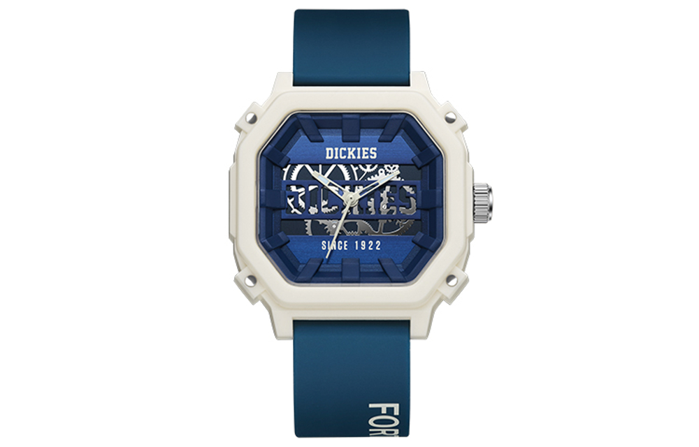 Dickies Wrist Watch Quartz Movement Silicone Strap Blue Dial Unisex