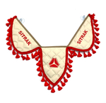 Вымпел тройной Sitrak (экокожа, бежевый с красной вышивкой)