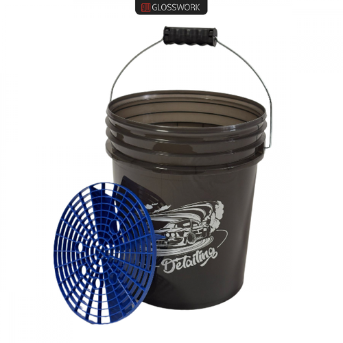 Glosswork Прозрачное ведро для мойки автомобиля с сепаратором. Gloss work car wash bucket. GWCW-18