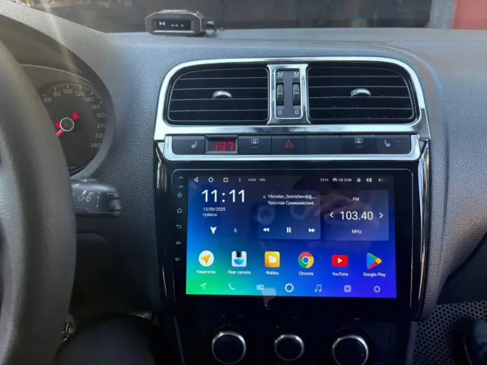 Магнитола для Volkswagen Polo 2009-2020 (рамка черная глянцевая) - Canbox 9-0490 Qled, Android 10, Быстрая, SIM-слот