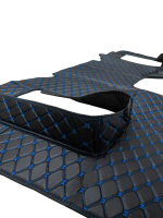 Ковры 3D SHACMAN X6000 (экокожа, черный, синяя строчка)