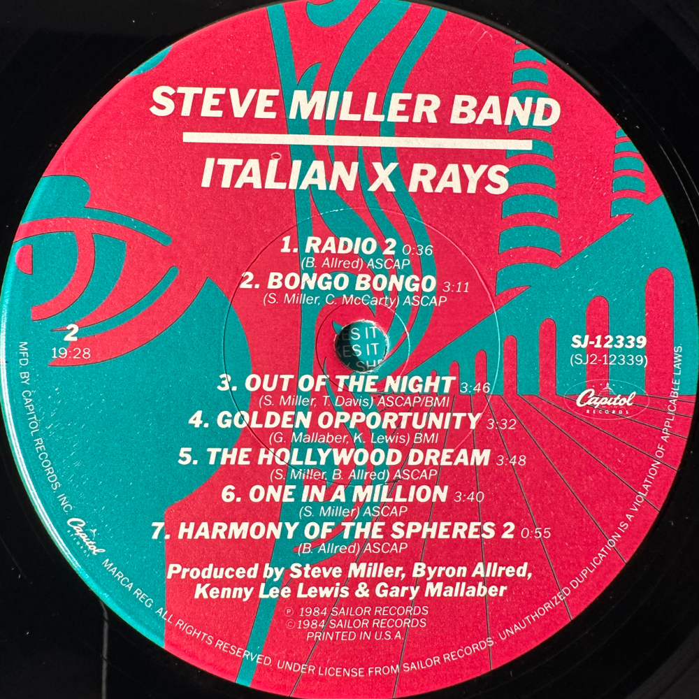 Steve Miller Band ‎– Italian X Rays (США 1984г.)