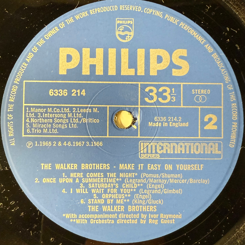 The Walker Brothers ‎– Make It Easy On Yourself (Англия 1972г.)