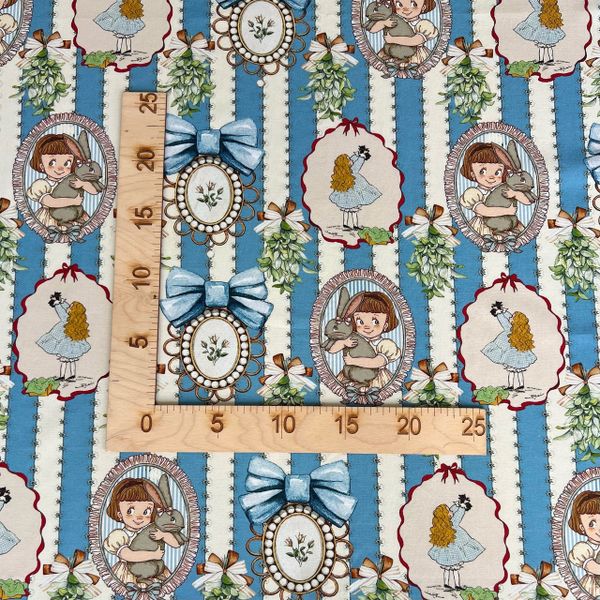 ДЕВОЧКА И КРОЛИК, отрез 1,2 м - 100% хлопок Handmade Fabrics 6