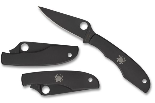 Цена наСкладной нож-брелок Grasshopper Spyderco, сталь 12C27, рукоять черная нержавеющая сталь