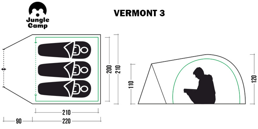 Палатка JUNGLE CAMP Vermont 3*
