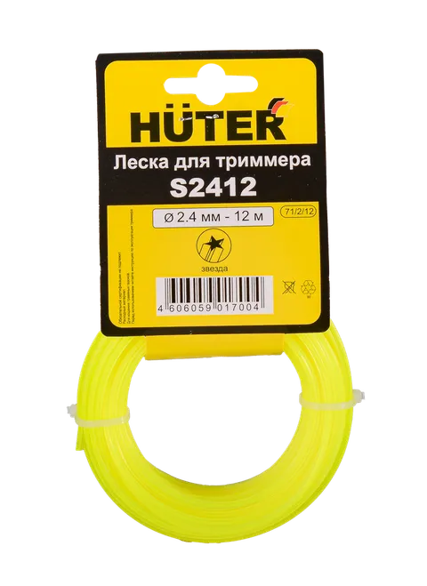 Леска Huter S2412 для триммера, 2.4 мм, звезда