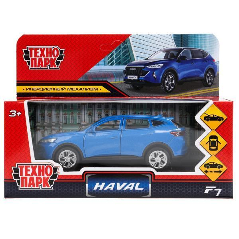 Модель ин. мет. "Haval F7" 12см, дв, багаж, синий, в коробка F7-12-BU-WOD (Технопарк)