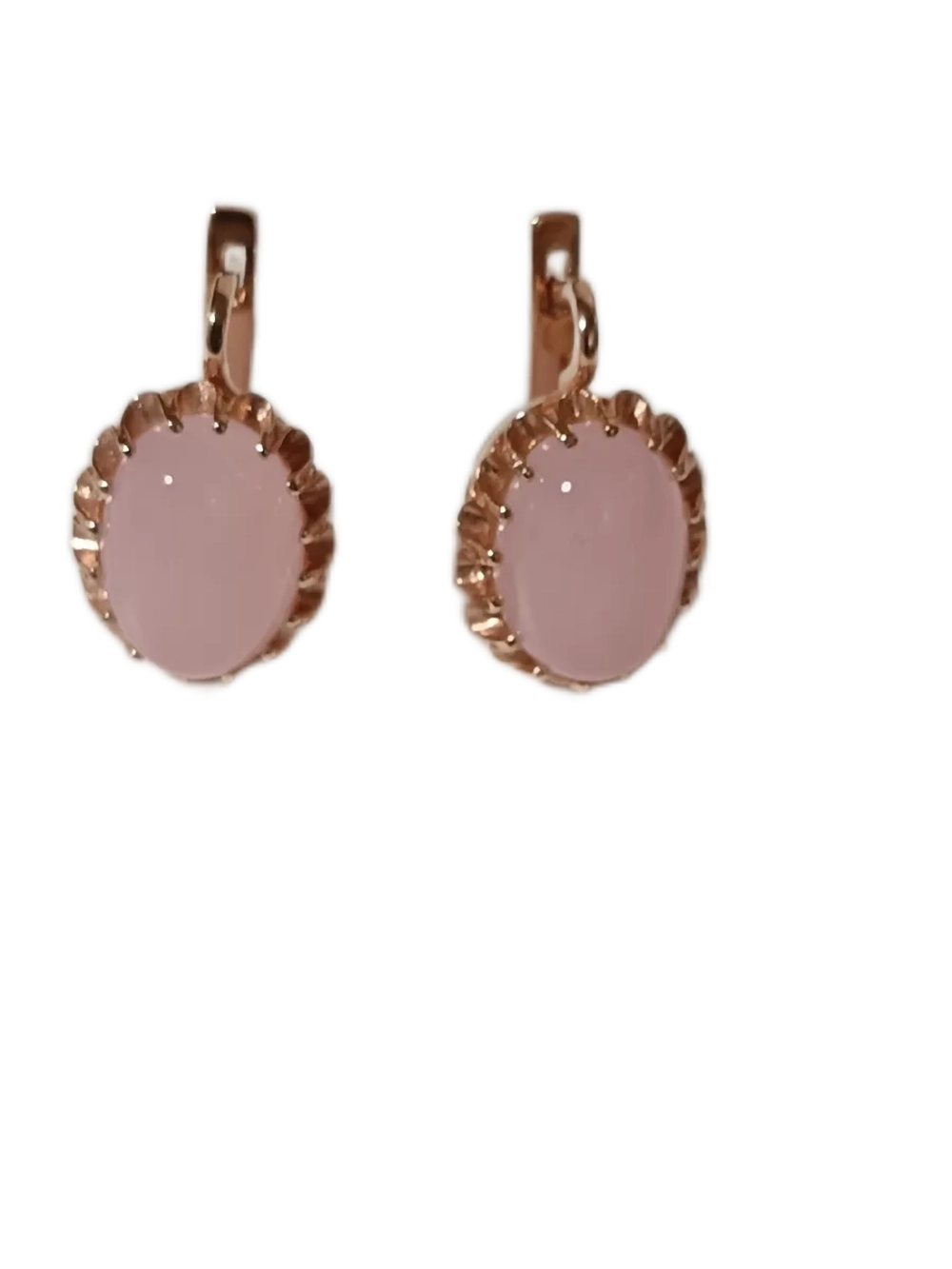 Серьги серебряные с розовым кварцем
