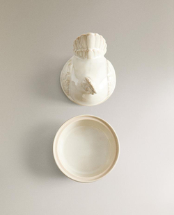 ZARA HOME КЕРАМИЧЕСКАЯ БАНКА ДЛЯ ХРАНЕНИЯ, КРЕМОВЫЙ