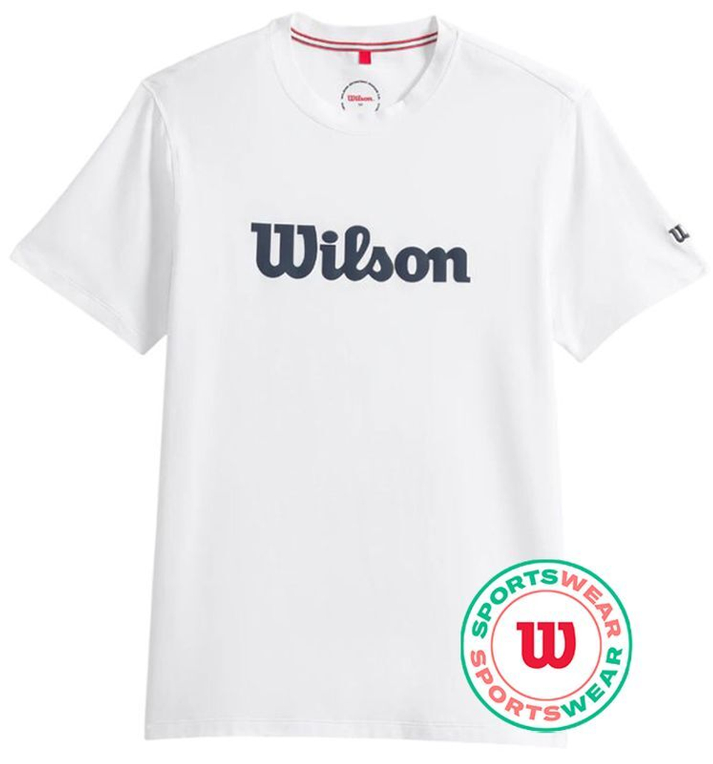 Мужская теннисная футболка Wilson Easy Street - белый (РАЗМЕР M)