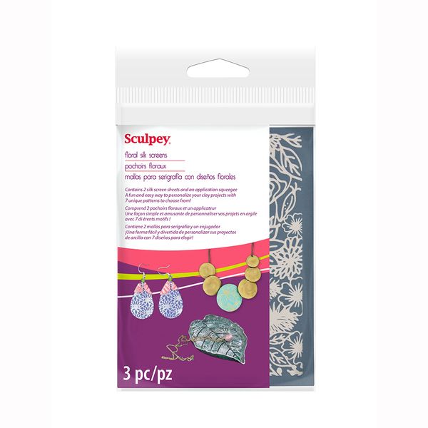 Трафареты Sculpey Silk Screen Set AS, 2003 Florals, Sculpey AS
