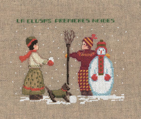 Набор для вышивания нитками Le Bonheur des Dames, Bonhomme De Neige (Снеговик), 13х17 см