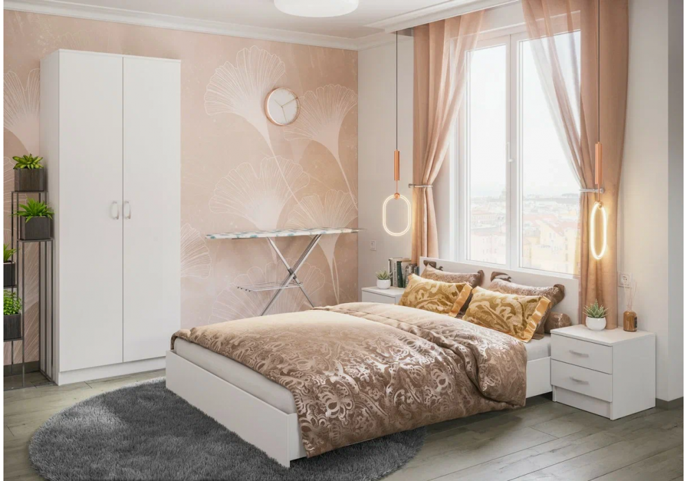 Кровать Woodville Адайн 160х200 белое дерево, белое дерево