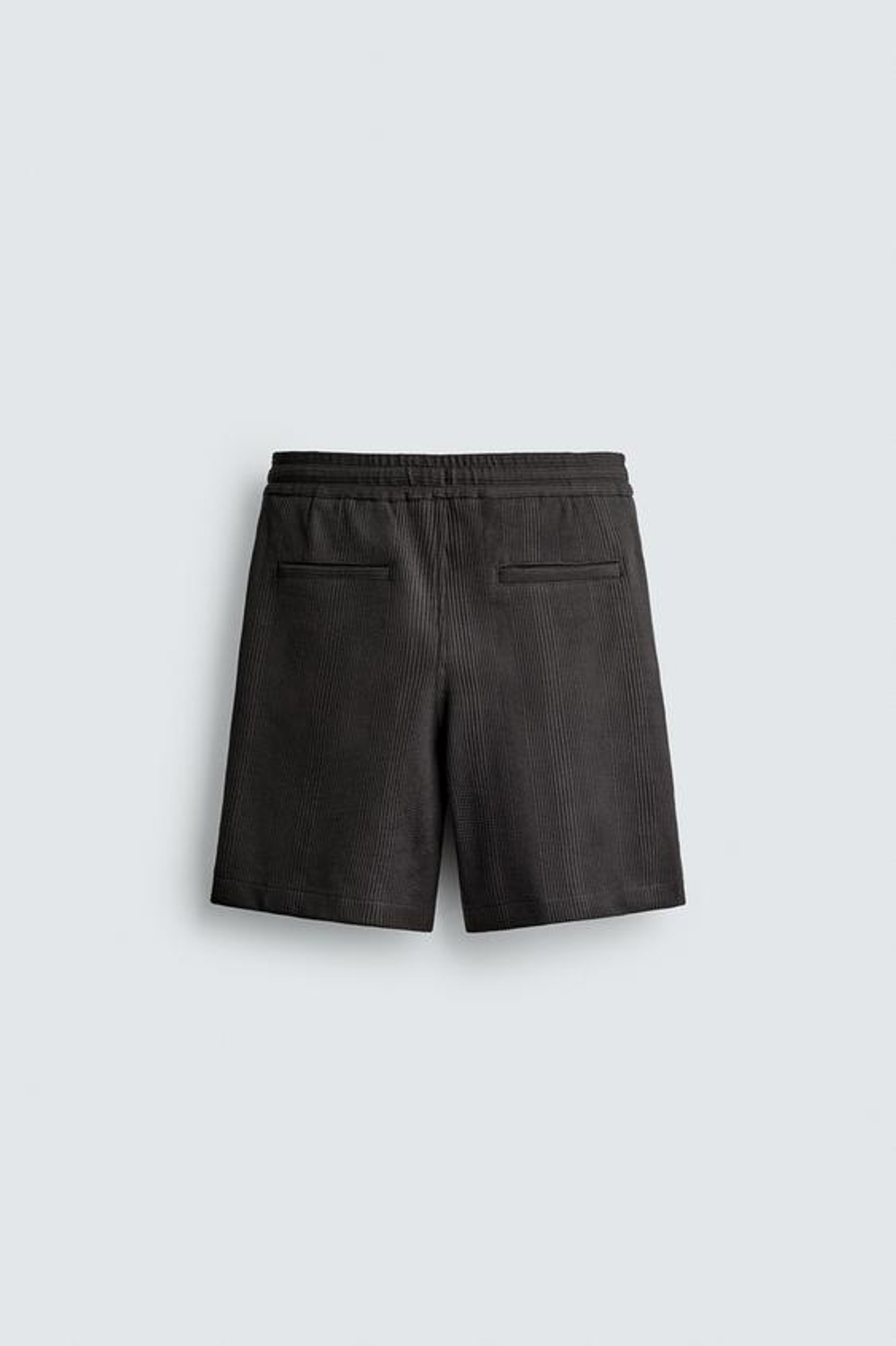 ZARA ШОРТЫ RELAXED FIT ИЗ РЕЛЬЕФНОЙ ТКАНИ, УГОЛЬНЫЙ