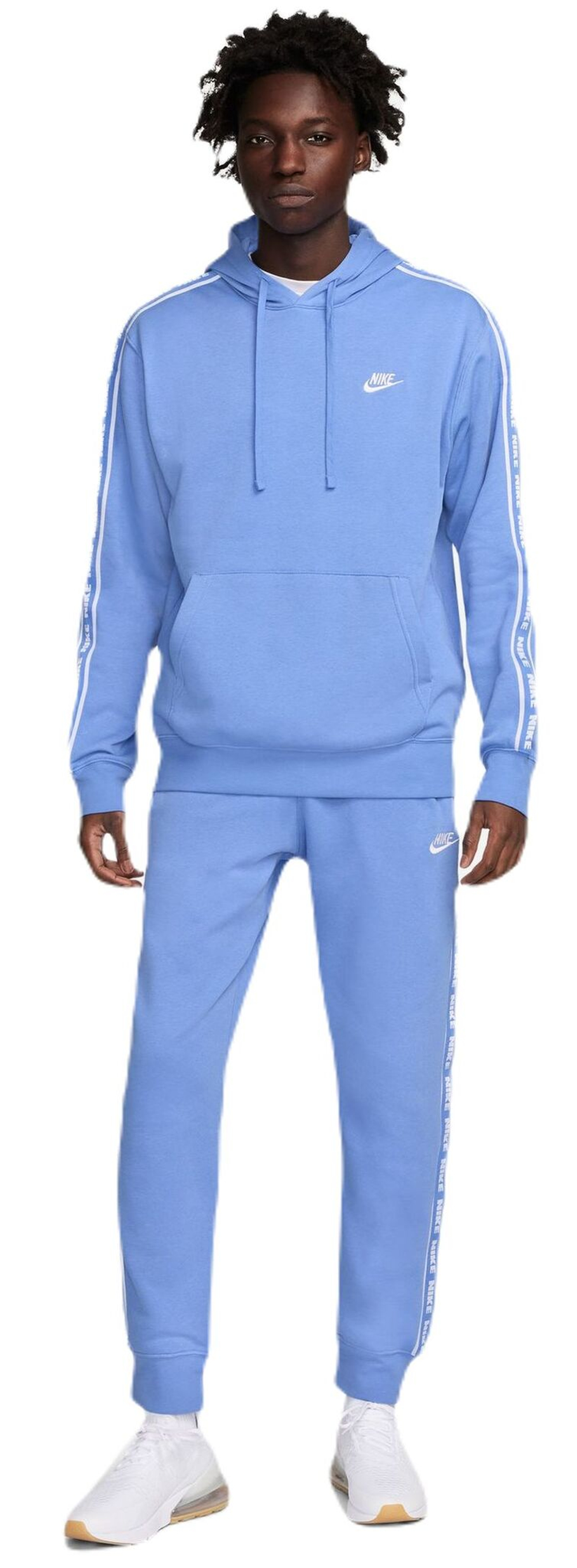 Мужской теннисный костюм Nike Club Fleece Casual Hoodie Track - небесный