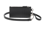 Balenciaga Cash Cow Leather Key Ring Card Pouch Men"s Black/Neon Green