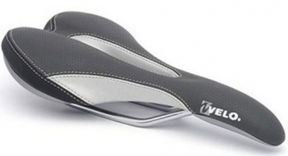 Седло VELO VL-1162 шоссейное 270x125mm, серебряные стальные рельсы и бамперы, темно-серое,  серебри