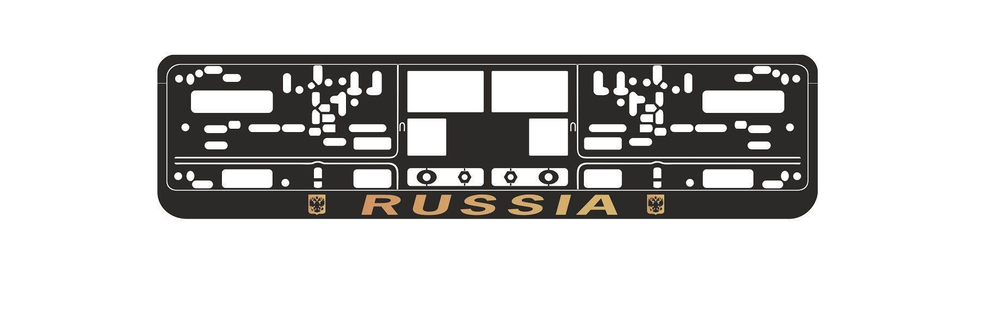Рамка номерного знака Russia золото AVS RN-09
