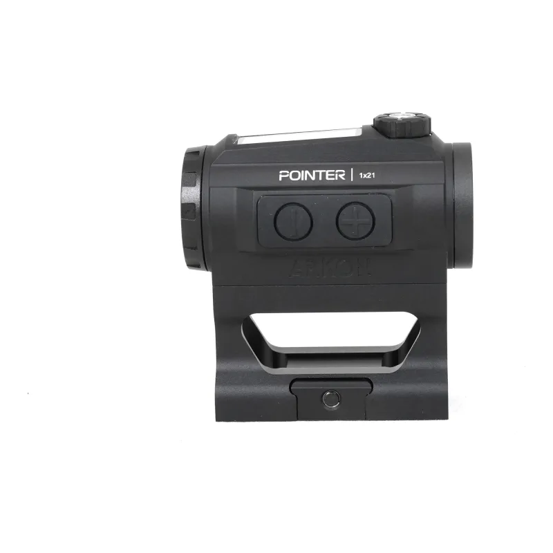 Коллиматорный прицел ARKON Pointer 1x21 / Аркон Поинтер 1 на 21 - вид сбоку, кнопки управления яркостью