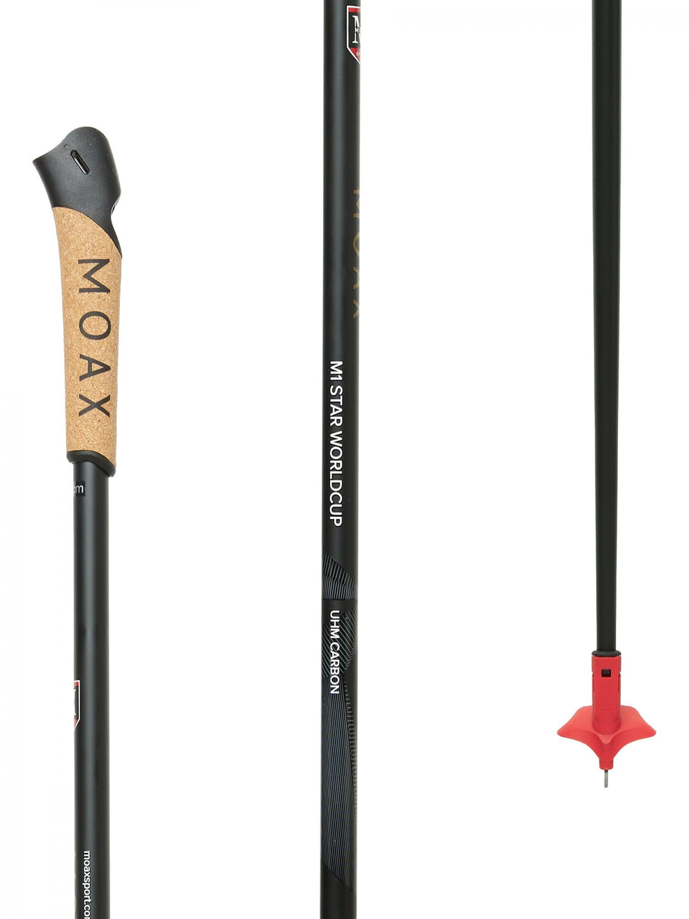 Лыжные палки MOAX M1 Star WORLDCUP 16/9мм (KIT) без темляков, MP10-01