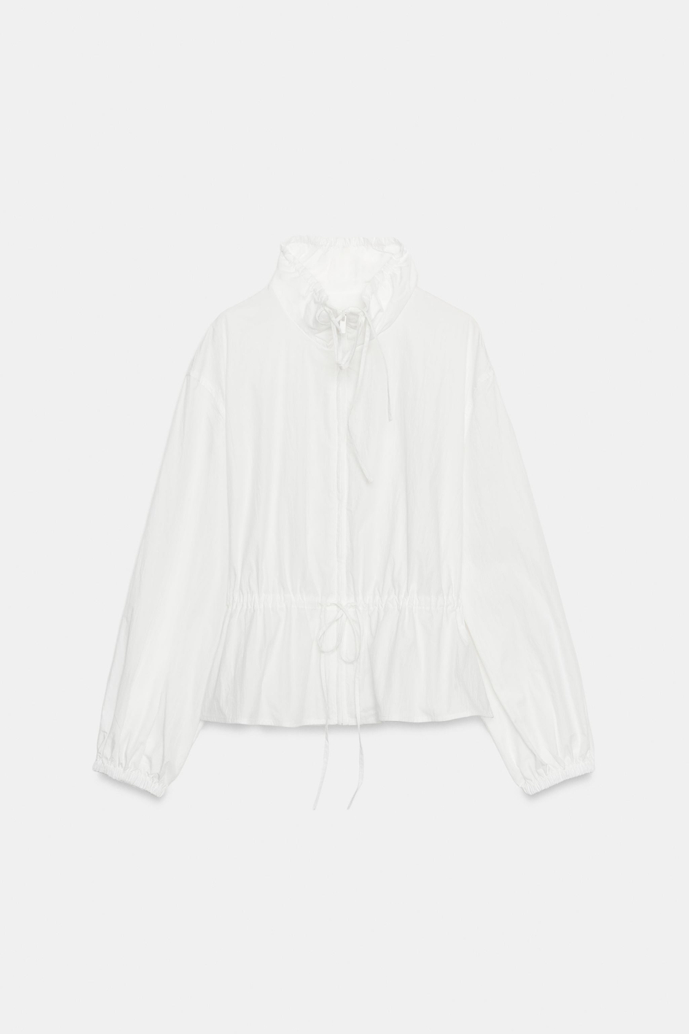 КУРТКА С ВОРОТНИКОМ-СТОЙКОЙ И КУЛИСКОЙ — ZARA