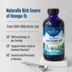 Nordic Naturals, Arctic Cod Liver Oil™, без добавок, 1060 мг, 237 мл (8 жидк. унций)