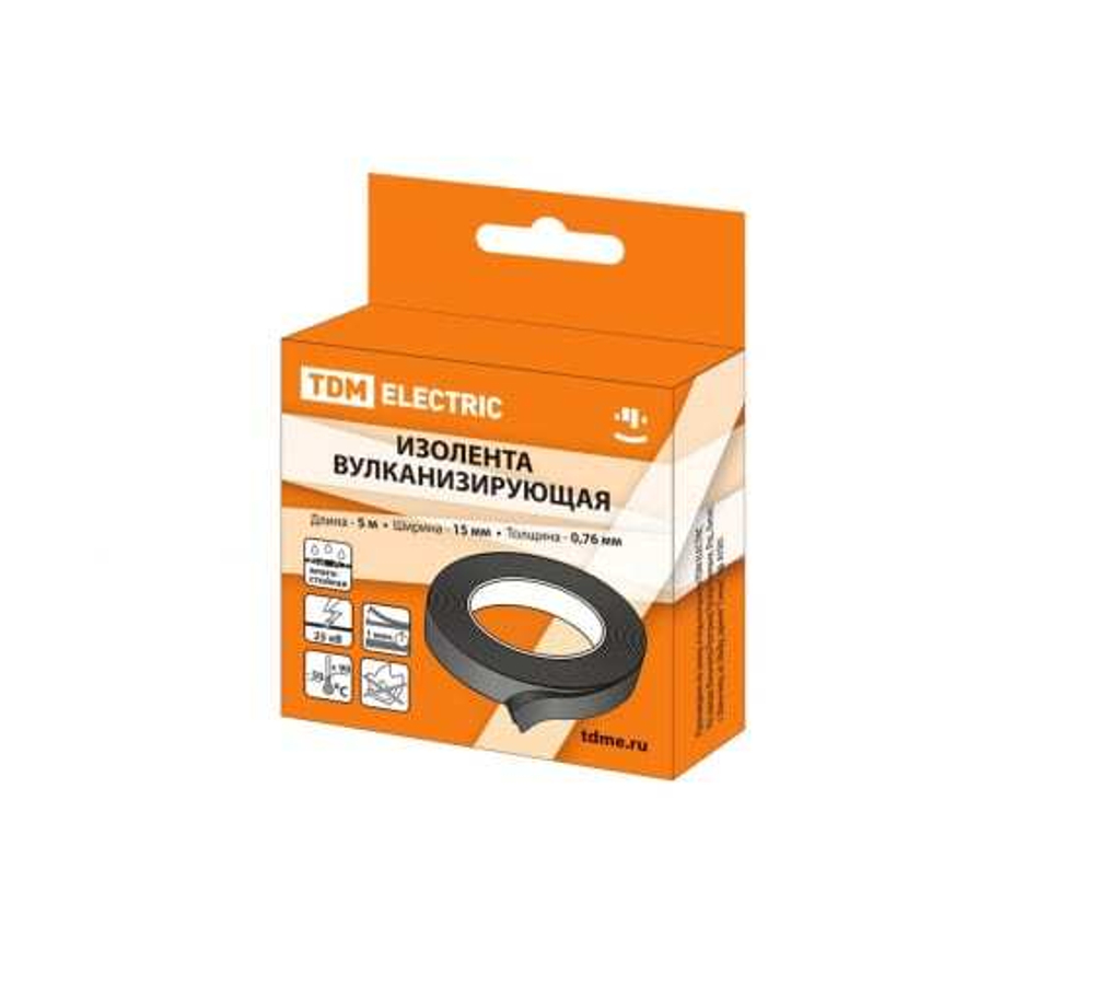 Изолента вулканизирующая 15 мм (5м) TDM (SQ0526-0601)