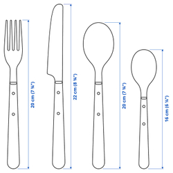 IKEA DOFTSKÖLD  (ИКЕА ДОФТСКЁЛД)  -  Набор столовых приборов, 24 шт. - чёрный