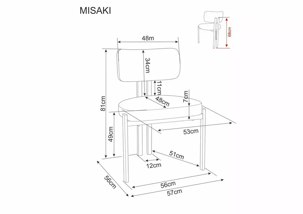Стул SIGNAL MISAKI t.255 светло-бежевый/кашемир