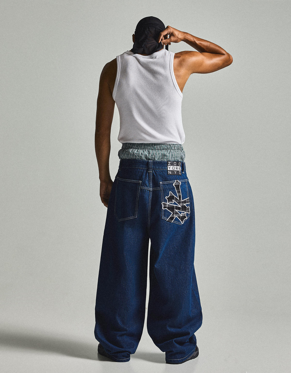 Мужские джинсы ZOO YORK X BERSHKA с нашивкой-логотипом - BERSHKA