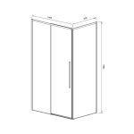 Душевой уголок Слим-Н (Slim-N) VSR-4SN9014CLB, 1400*900, черный, стекло прозрачное,