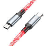 Usb Кабель-зарядка Type-C на Type-C Hoco U112 3A 60W 1м в тканевой оплетке серый