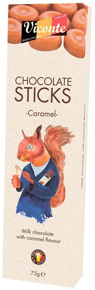 Шоколад Виконте Палочки из молочного шоколада со вкусом карамели / Viconte Milk Chocolate Sticks Caramel 75г