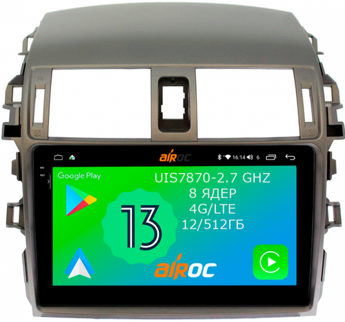 Магнитола для Toyota Corolla 2006-2013 - Airoc 2K AU-1104 Android 13, Быстрейшая, SIM-слот