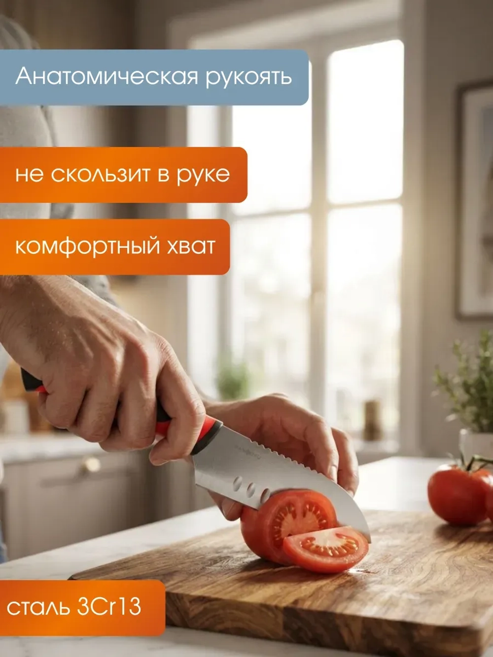 Нож кухонный Jolly Kitchen Santoku, сталь 3Cr13