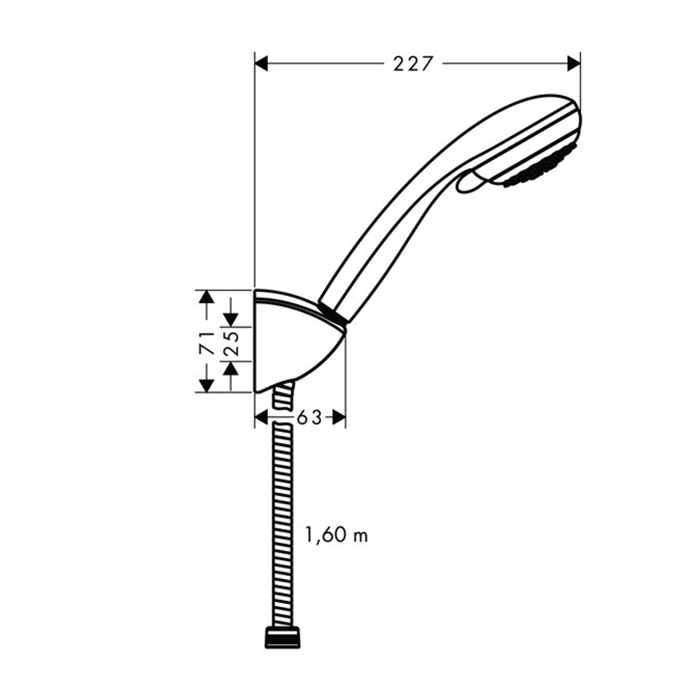 Душевой набор 27559000 Crometta 85 Crometta 85 Vario/Porter'C 1,60 м, ½’