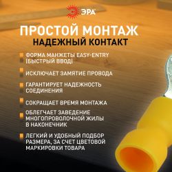 Наконечник кольцевой ЭРА NO-225-117 НКИ 6.0-6 с изолированным фланцем упаковка 50 шт | Электротовары