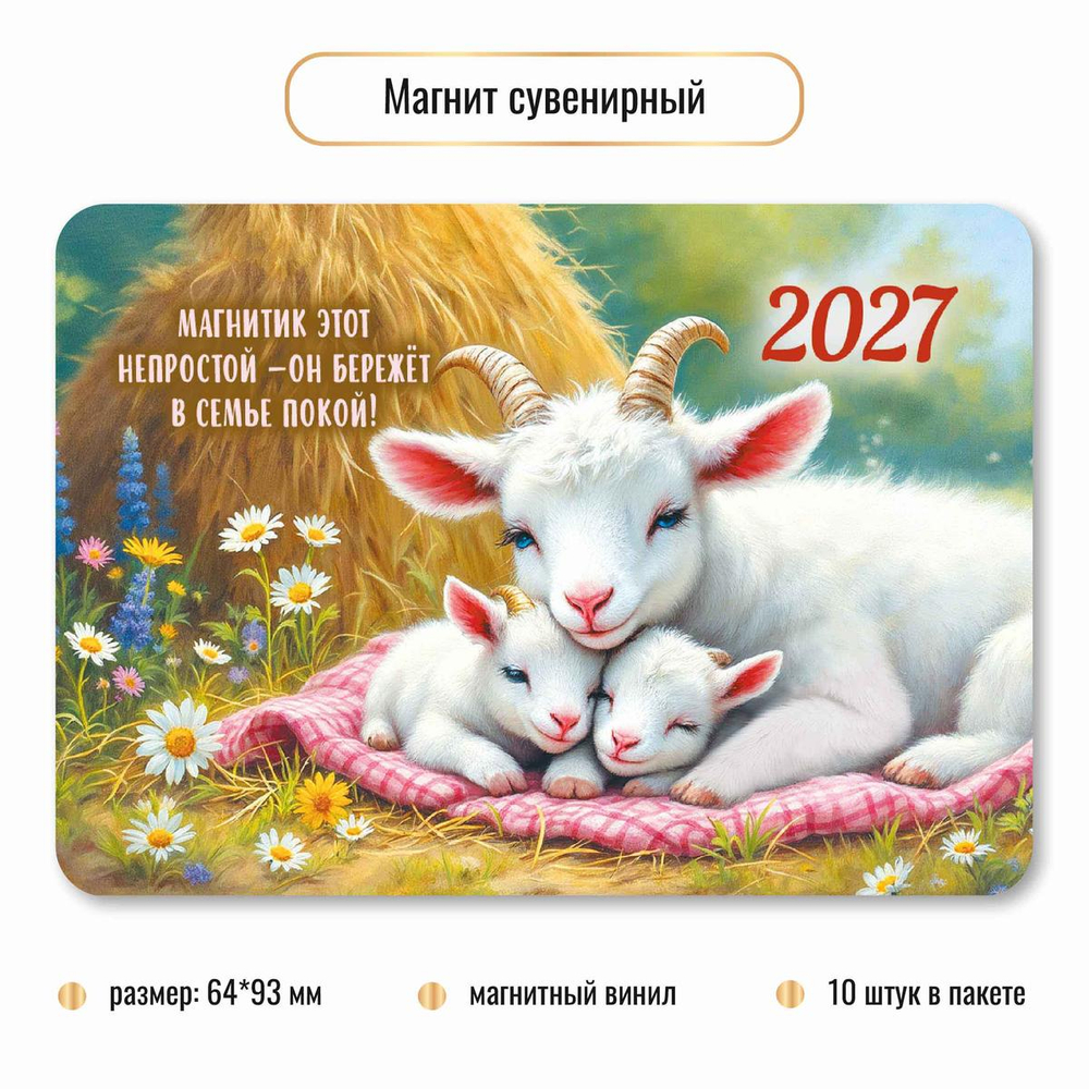 Магнит сувенирный 2027 "Символ года" 10408 (Квадра)