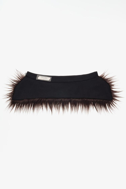 ZARA X JOHN GALLIANO ВОРОТНИК ИЗ ИСКУССТВЕННОГО МЕХА, ШОКОЛАДНЫЙ