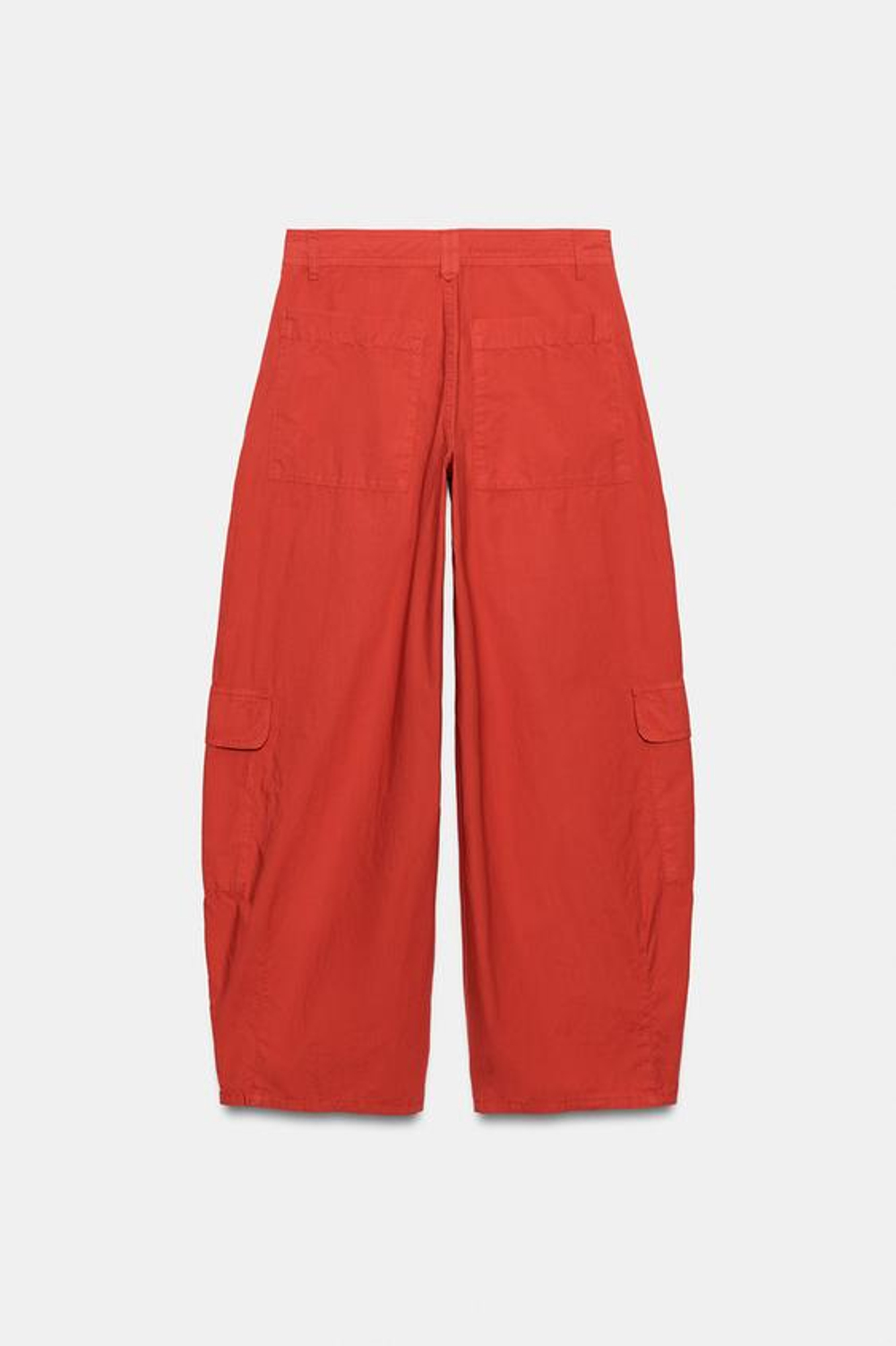 ZARA БРЮКИ КАРГО ОВЕРСАЙЗ, КРАСНЫЙ