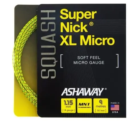 Струны для сквоша Ashaway SuperNick XL Micro 18 (9 m) - yellow